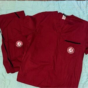 Crimson Scrub Set with Logo